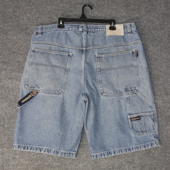 VTG Brooklyn Xpress Jeans Shorts Mens 44 Blue Denim Baggy Y2K Skate Pinkman - Picture 4 of 8